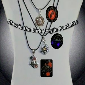 Glow in the Dark Handmade Acrylic Pendants Necklaces-Original Designs